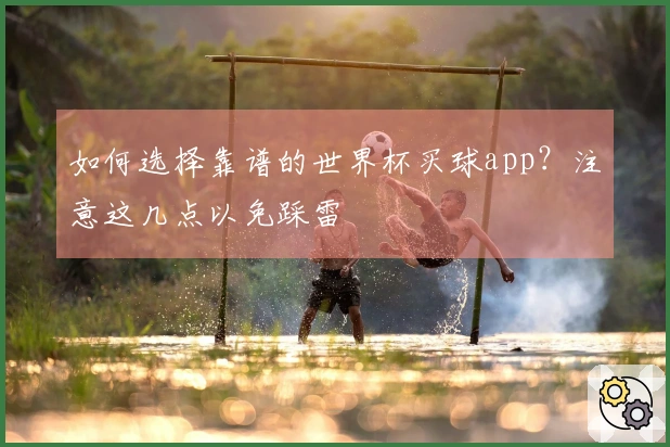 如何选择靠谱的世界杯买球app？注意这几点以免踩雷
